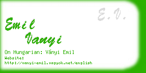 emil vanyi business card