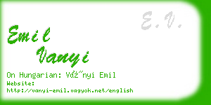 emil vanyi business card